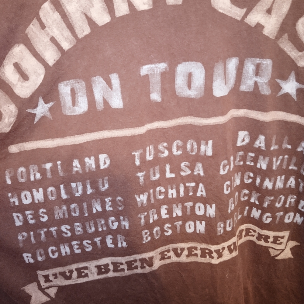 EUC Johnny Cash Sunday Morning Coming Down Tour Brown Graphic T-Shirt XL - Picture 6 of 7